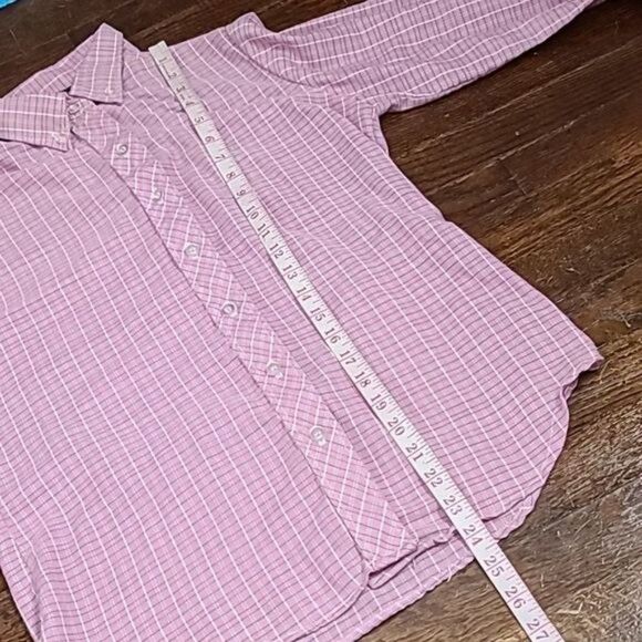 Vintage 70s Pink Plaid Button Down Shirt - Picture 8 of 12